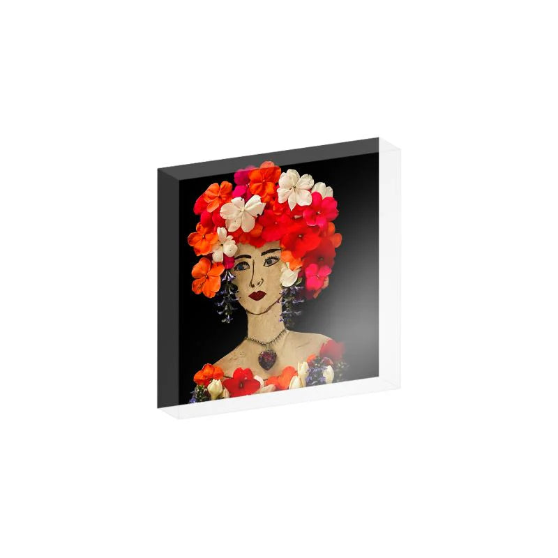 Impatiens Acrylic Block- 4x4