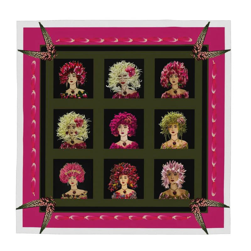Pink Lulu Montage 100% Mulayam Cotton Scarf