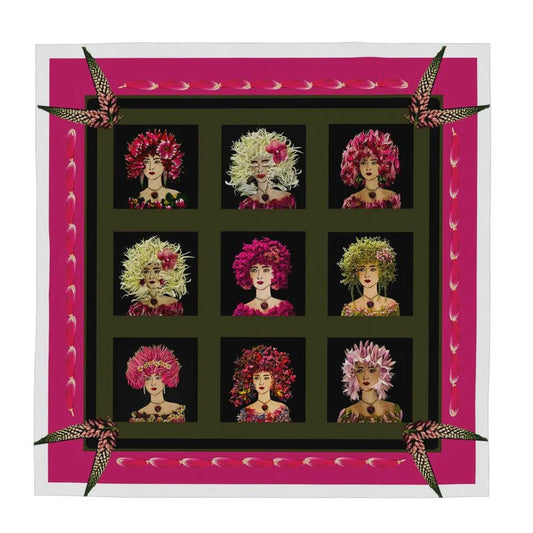 Pink Lulu Montage 100% Mulayam Cotton Scarf