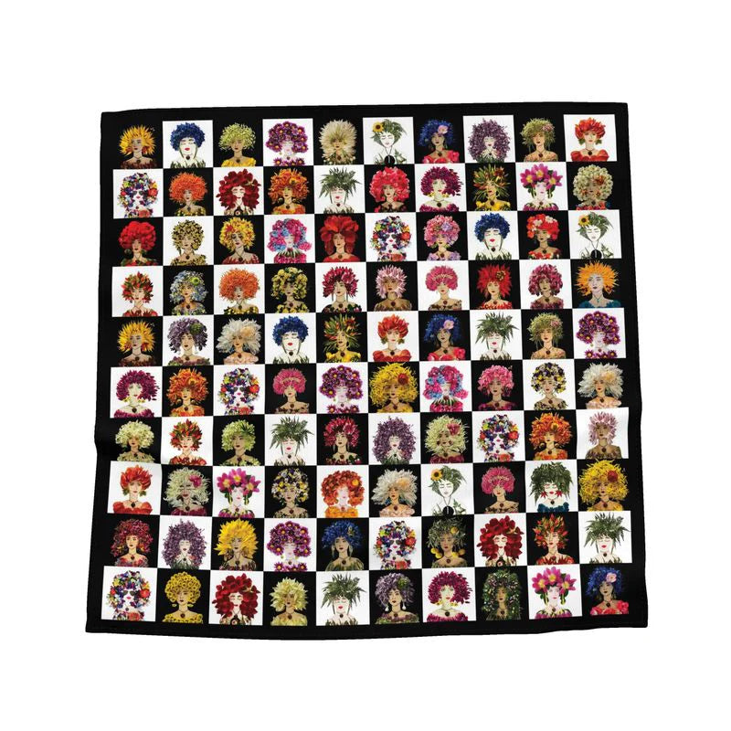 Checkerboard of Lulu's 100% Pima Cotton Bandana