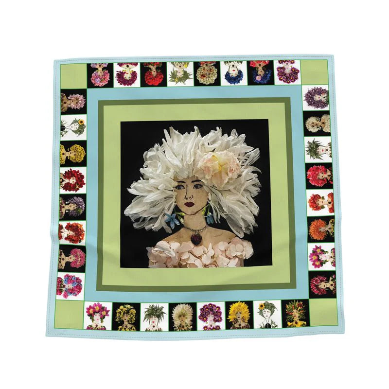 Peony w/ Lulu Border 100% Pima Cotton Bandana