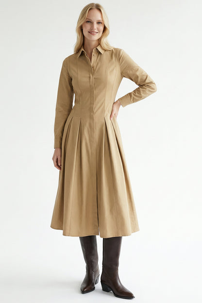 Thaliay Dress- Beige