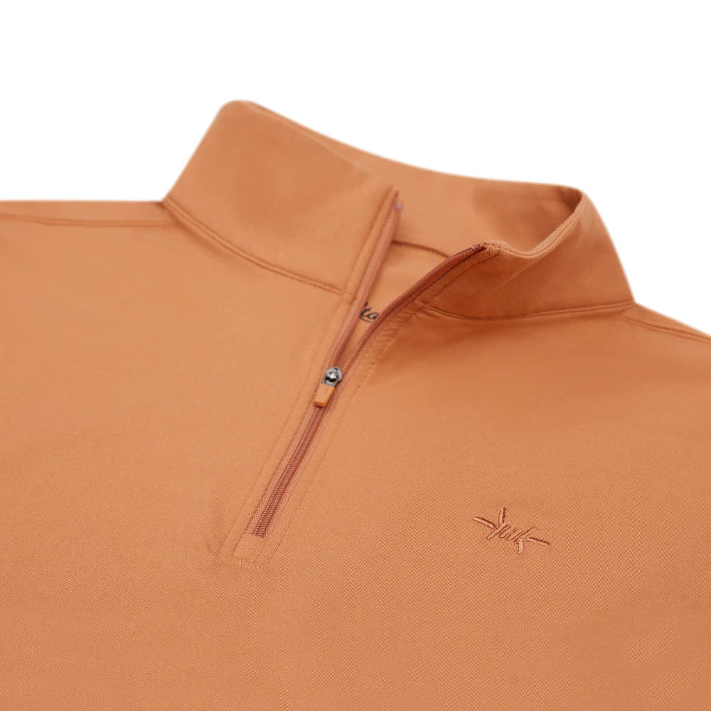 Performance Hybrid Quarter Zip- Burnt Orange
