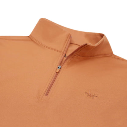 Performance Hybrid Quarter Zip- Burnt Orange