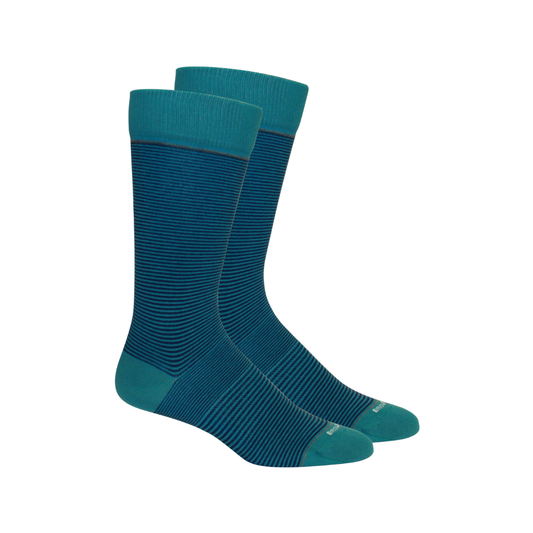 Stand Up Stripe Socks: Teal-Navy / Large