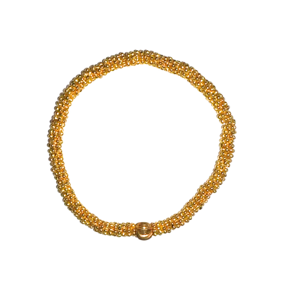 Small Gold Daisy Bead Bracelet