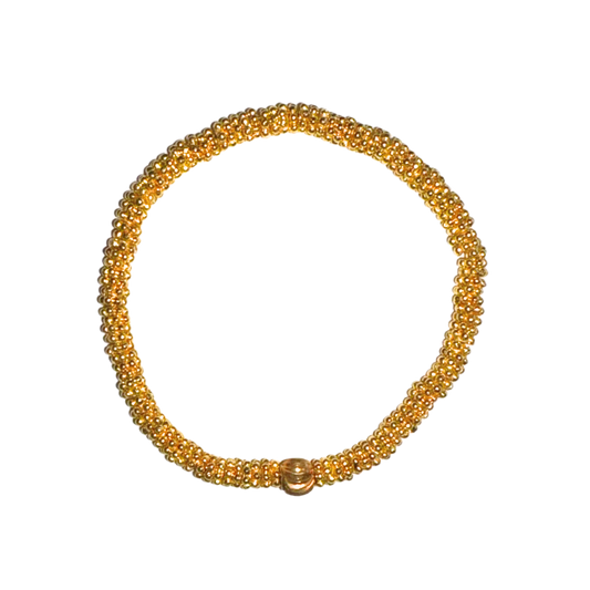Small Gold Daisy Bead Bracelet