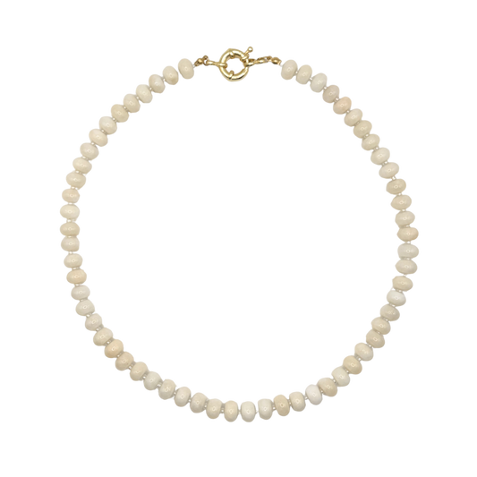 Bone White Gemstone Necklace