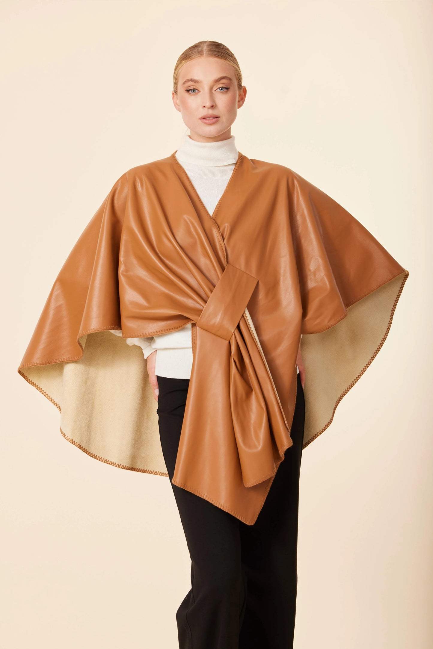 Vegan Leather Wrap- Burnt Orange