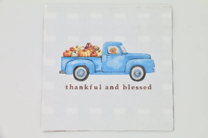 Fall Cocktail Napkins | Thankful and Blessed Truck - 20ct