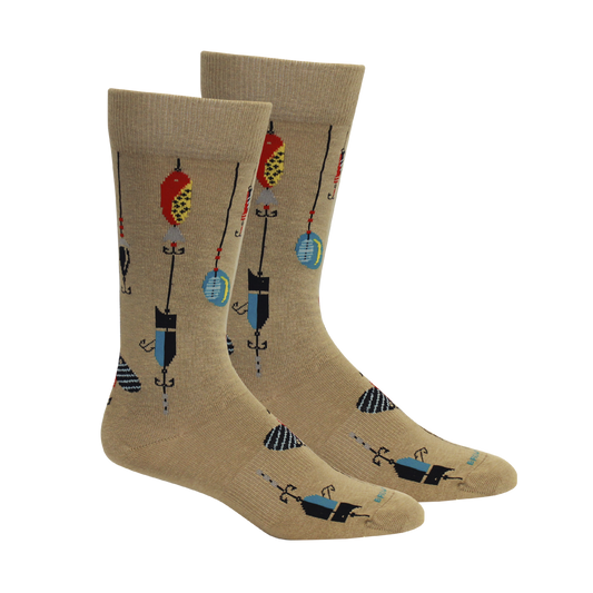 Lured (Fishing) Socks: Khaki