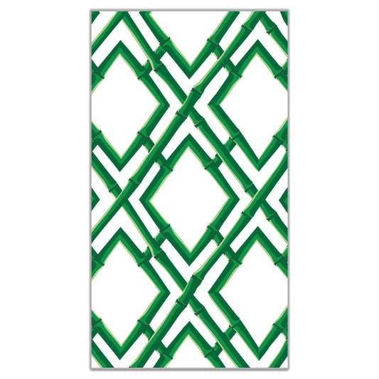 Green Bamboo Trellis Paper Guest Towels | Luxe Pack of 40
