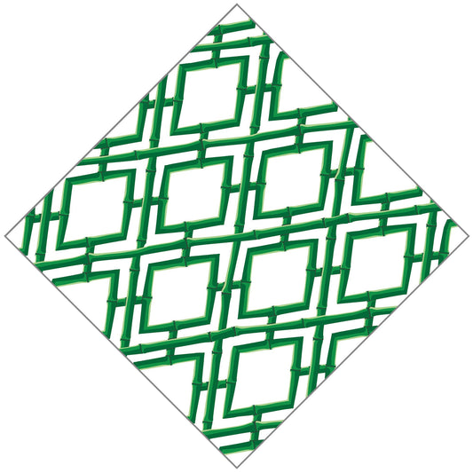 Green Bamboo Lattice Paper Cocktail Napkin | Pack of 20