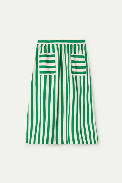 Green Stripe Midi Skirt
