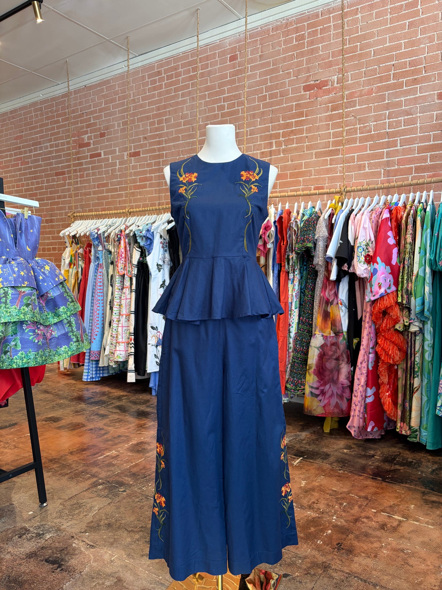 Marena top in indigo blue