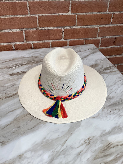 White Palm Hat- Sunrise Rays