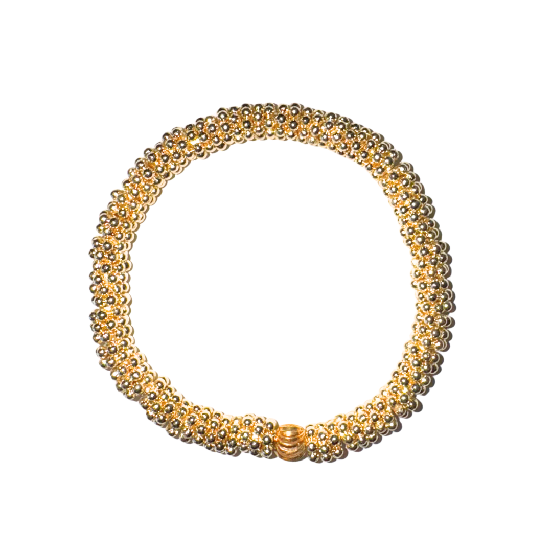 Medium Gold Daisy Bead Bracelet