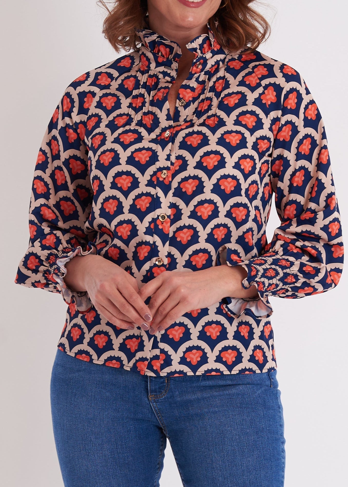 Plato Blouse- Camber Naval Blue
