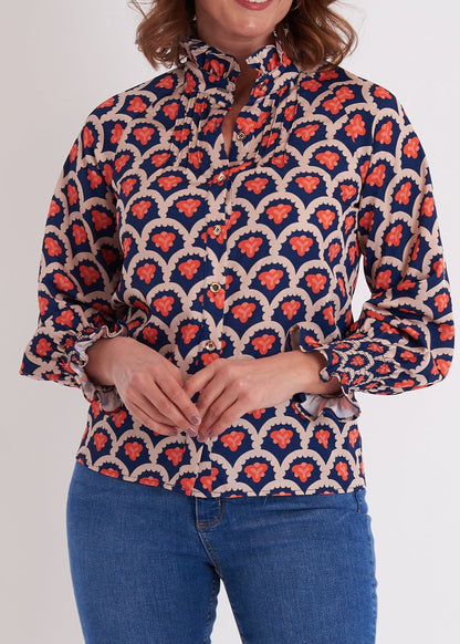 Plato Blouse- Camber Naval Blue