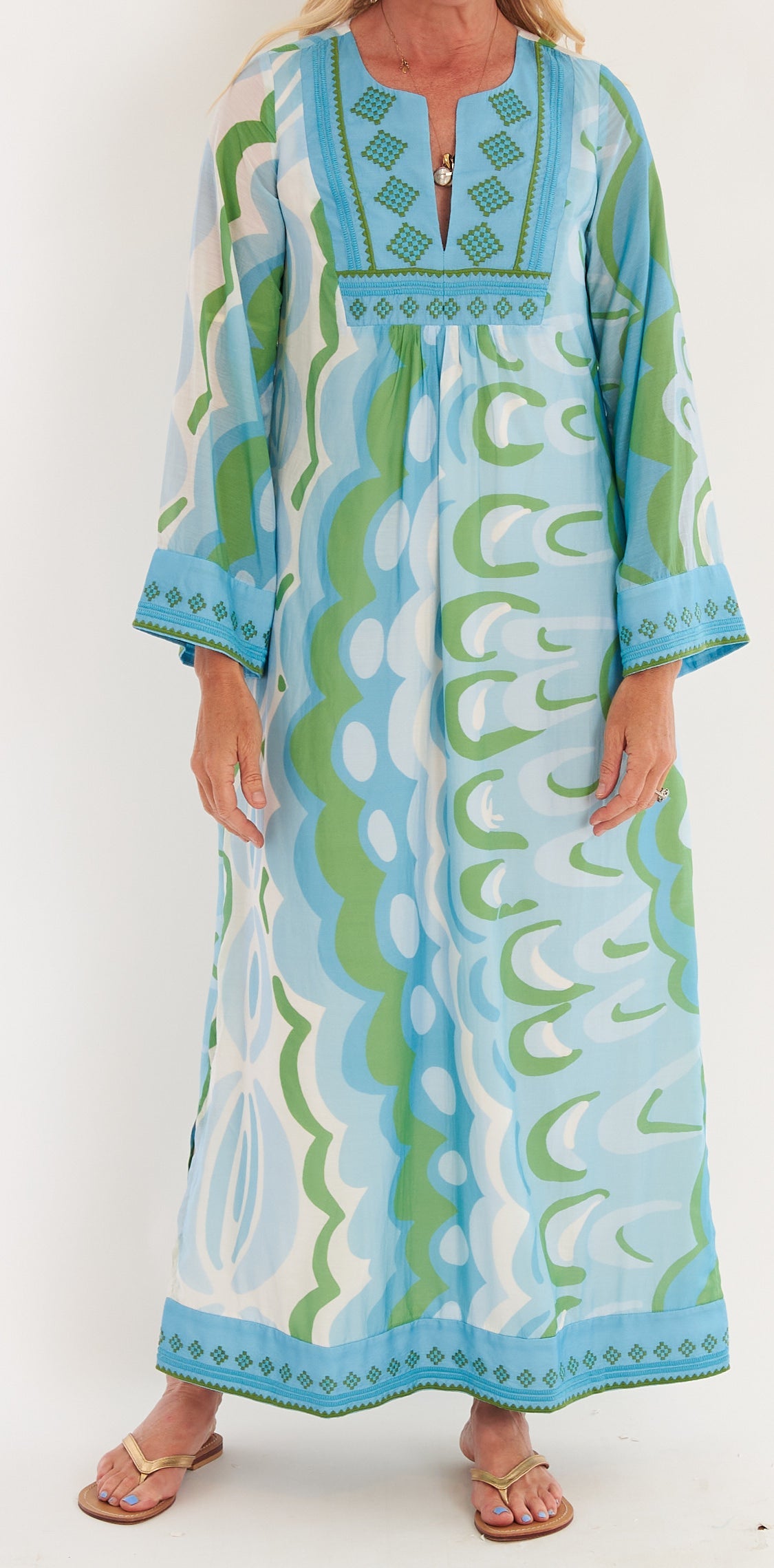 Crispell Kaftan- Marble Tahitian Tide