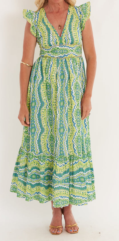 Henning Dress- Marble Limeade