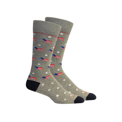 Red, White & Beau (Boykin Flag) Socks: Light Grey Heather
