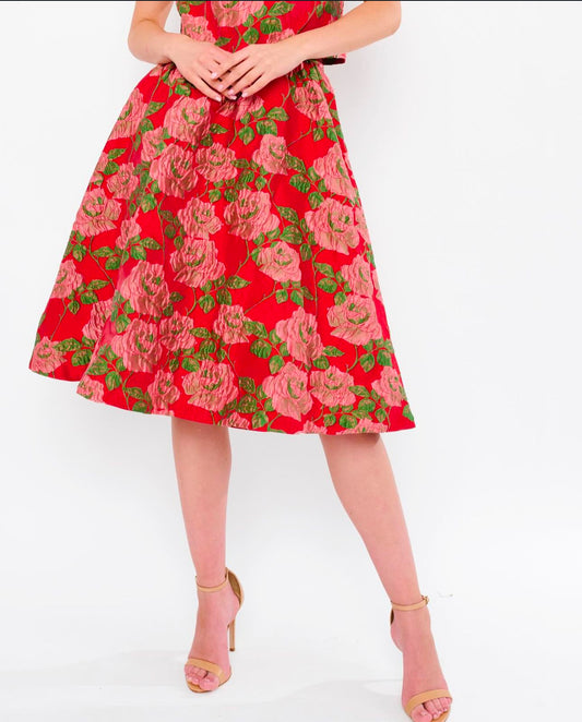 Tulip Skirt- Red Rose