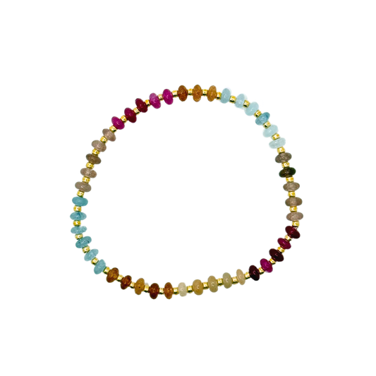 Dainty Jewel Tone Multicolor Gemstone Bracelet