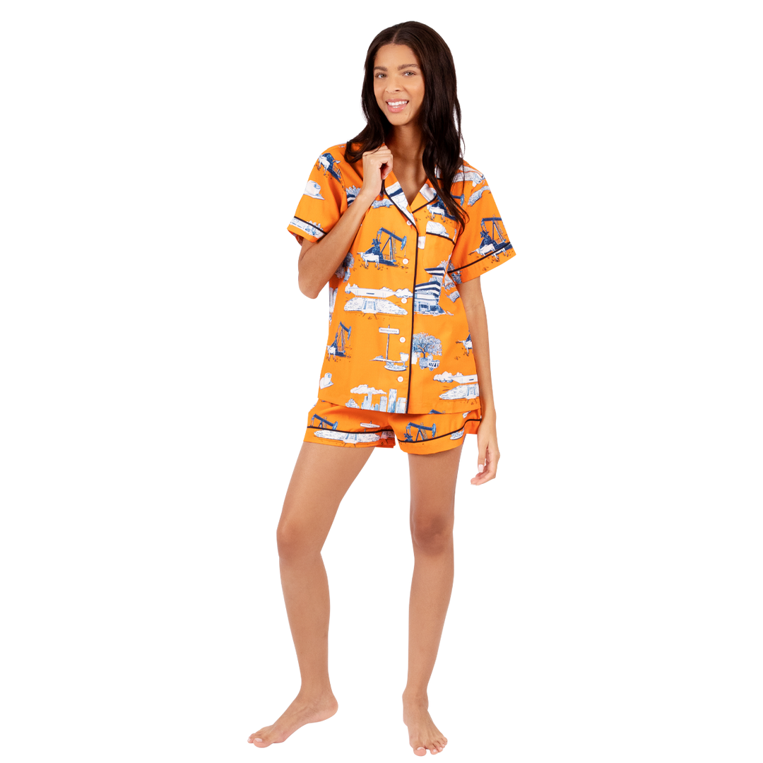 Katie Kime Houston Toile Pajama Shorts Set