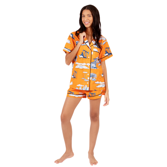 Katie Kime Houston Toile Pajama Shorts Set