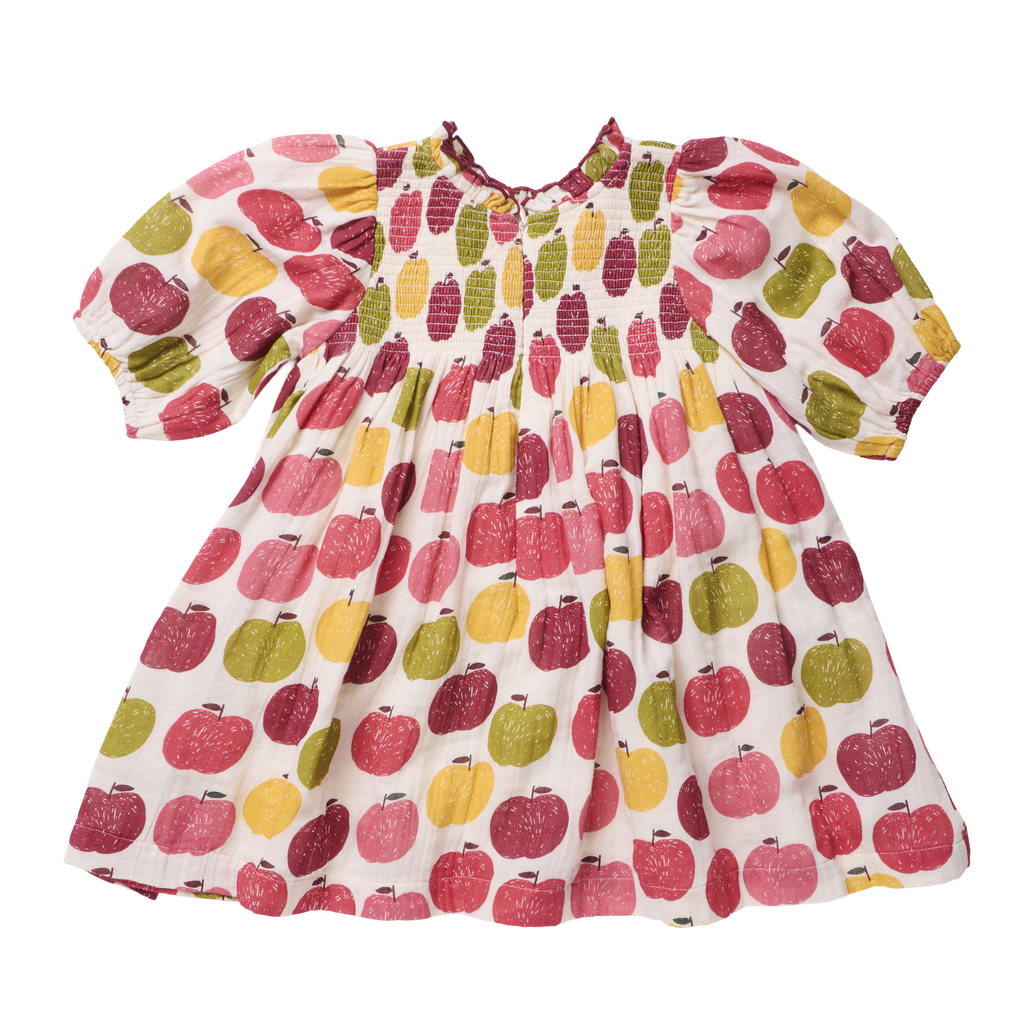 Girls Puff Sleeve Stevie Dress - Pink Delicious