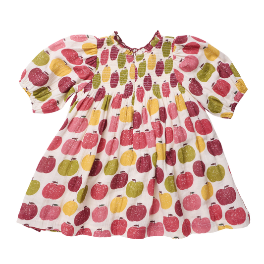 Girls Puff Sleeve Stevie Dress - Pink Delicious