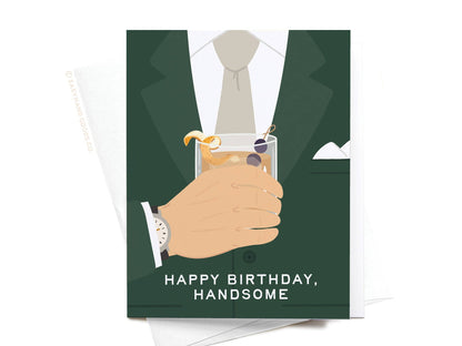 Happy Birthday Handsome Greeting Card: Light