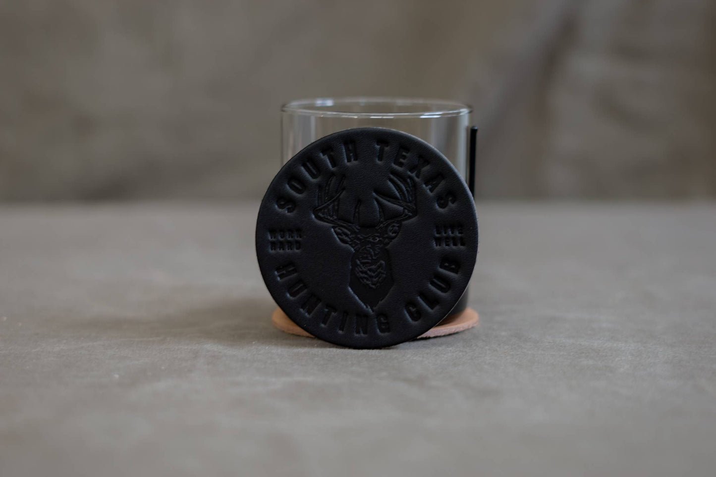 Leather Coaster | South Texas Hunting Club: Light Brown