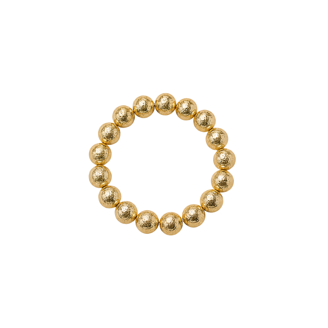 18K Brushed Gold Medium Round Bracelet