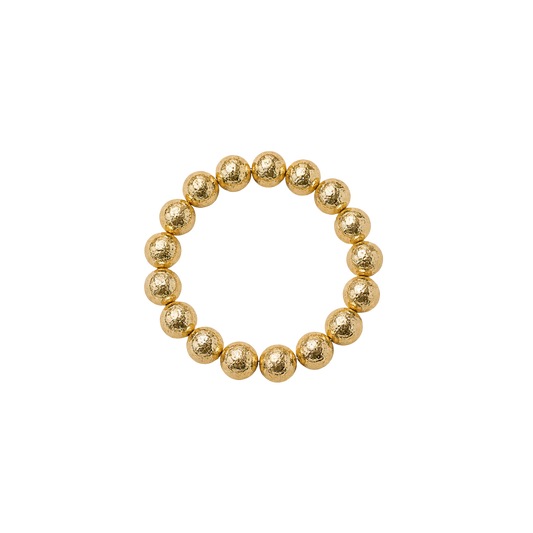 18K Brushed Gold Medium Round Bracelet