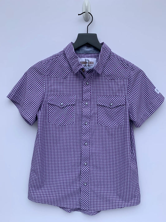 Boys Reata Short Sleeve Shirt- Purple Sage