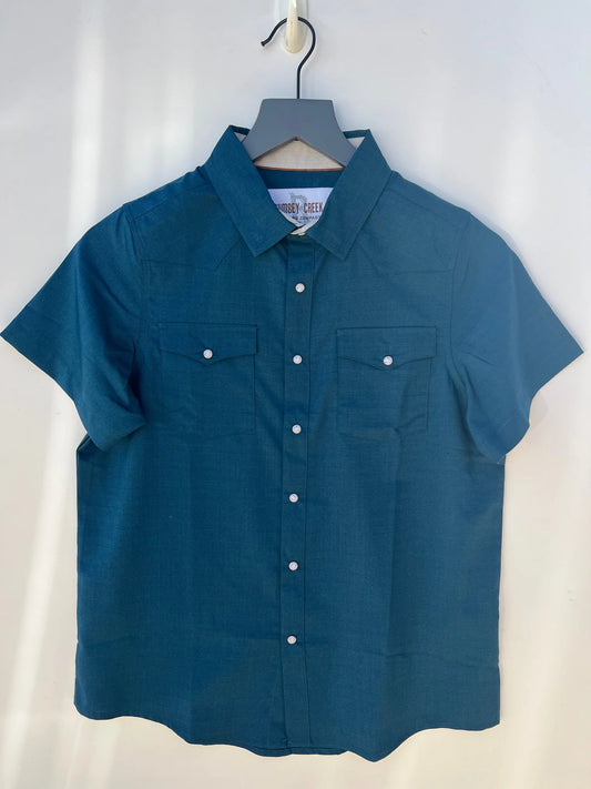 Boys Reata Short Sleeve Shirt- River Blue