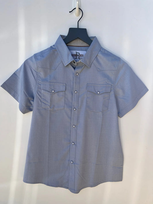 Boys Reata Short Sleeve Shirt- Smoke Gray