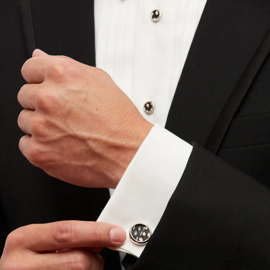 Bear Cufflink & Stud Sets- Rhodium