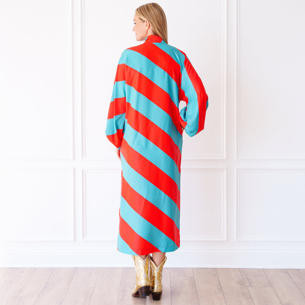 Coco Caftan- Red + Aqua