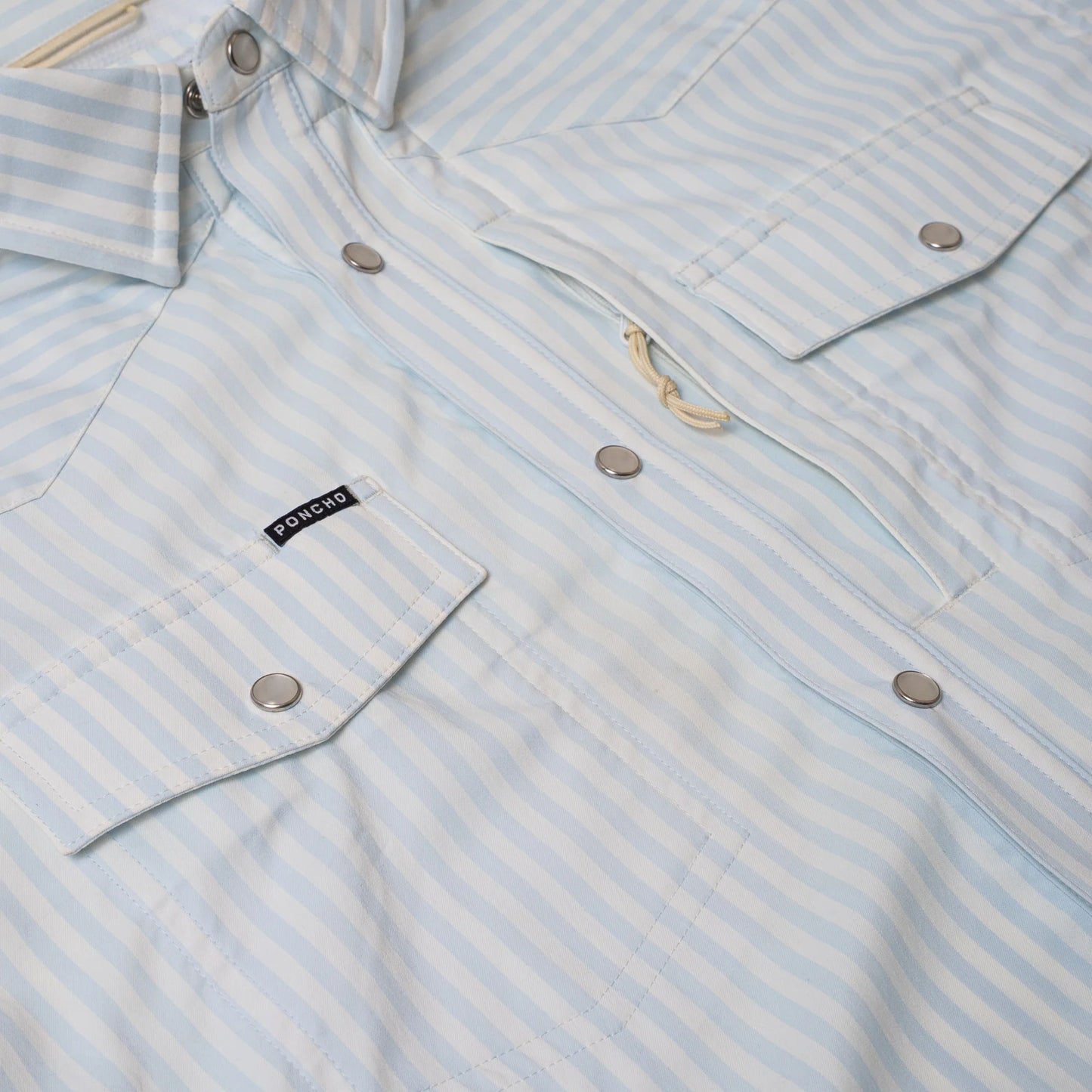 The Get in Line by Poncho- Baby Blue Vertical Stripe