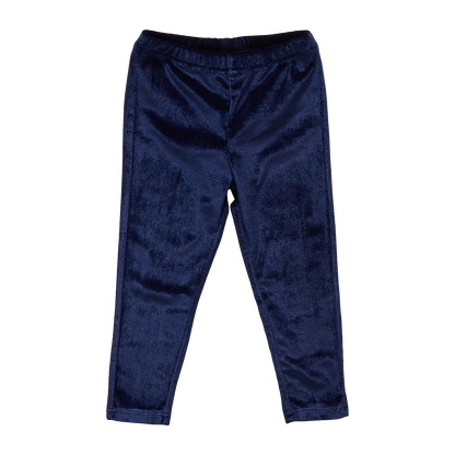 Girls Velour Legging- Navy