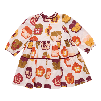 Girls Charlie Dress- Autumn Pansies