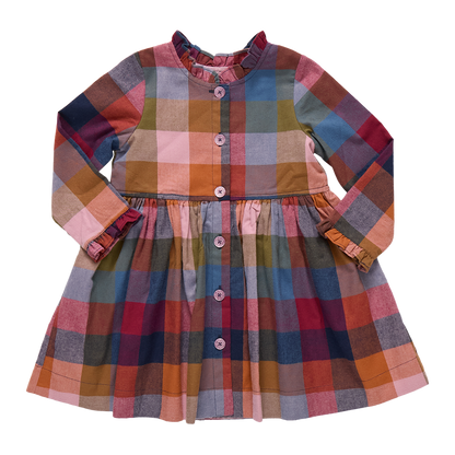 Girls Autumn Dress- Harvest Check