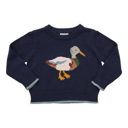 Boys Oliver Sweater- Navy Mallard