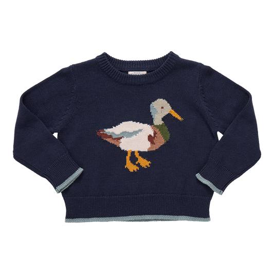 Boys Oliver Sweater- Navy Mallard