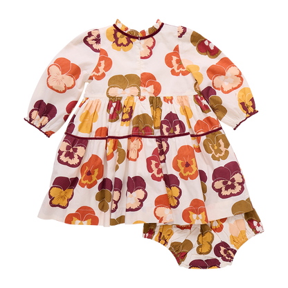 Baby Girls Charlie Dress Set- Autumn Pansies