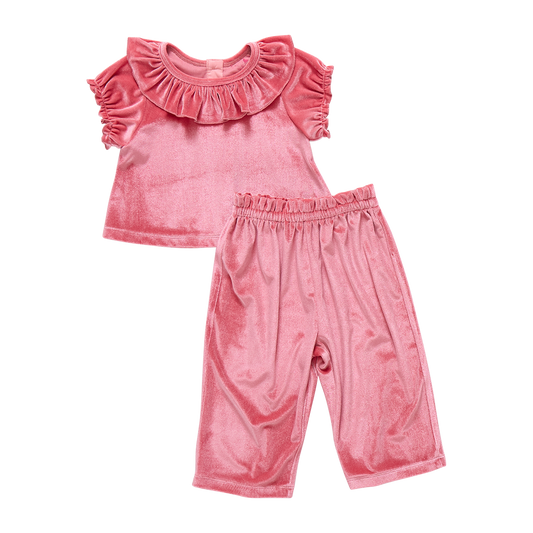 Baby Girls Velour Maura 2-Piece Set- Desert Rose