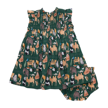 Baby Girls Stevie Dress Set- Animals of Asia